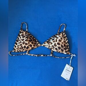 GOOD AMERICAN WHIP STITCH COMPRESSION TRIANGLE BIKINI TOP